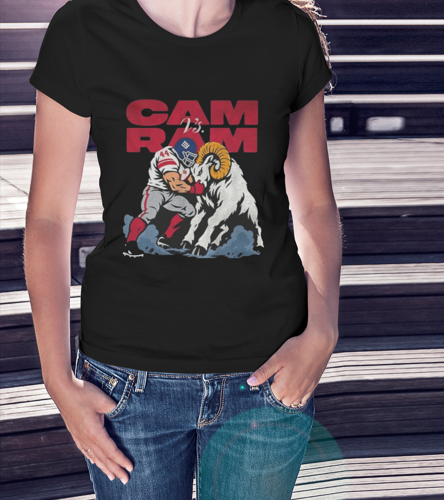 New York Giants Vs Rams Cam Ram Football Clash T-Shirt