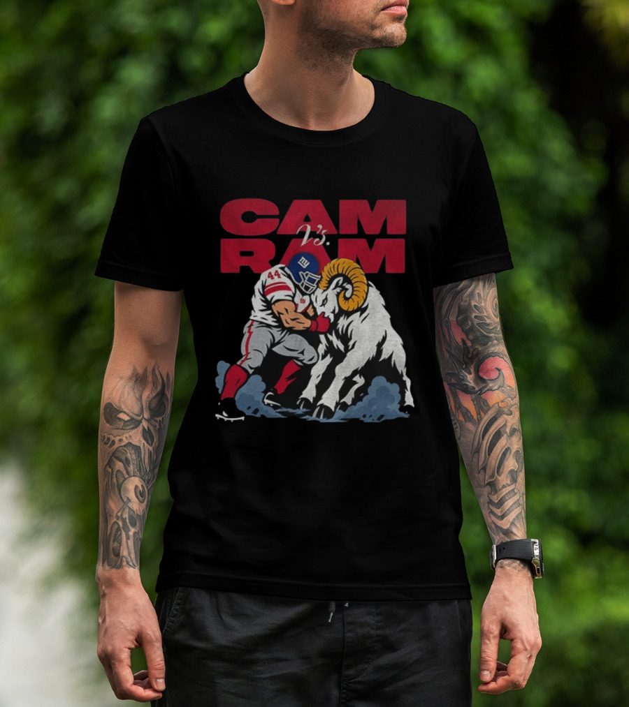 New York Giants Vs Rams Cam Ram Football Clash T-Shirt