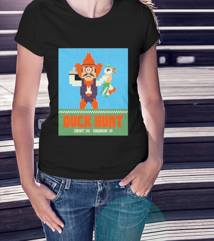 Oklahoma State Cowboys Duck Hunt OKST 39 Oregon 31 T-Shirt