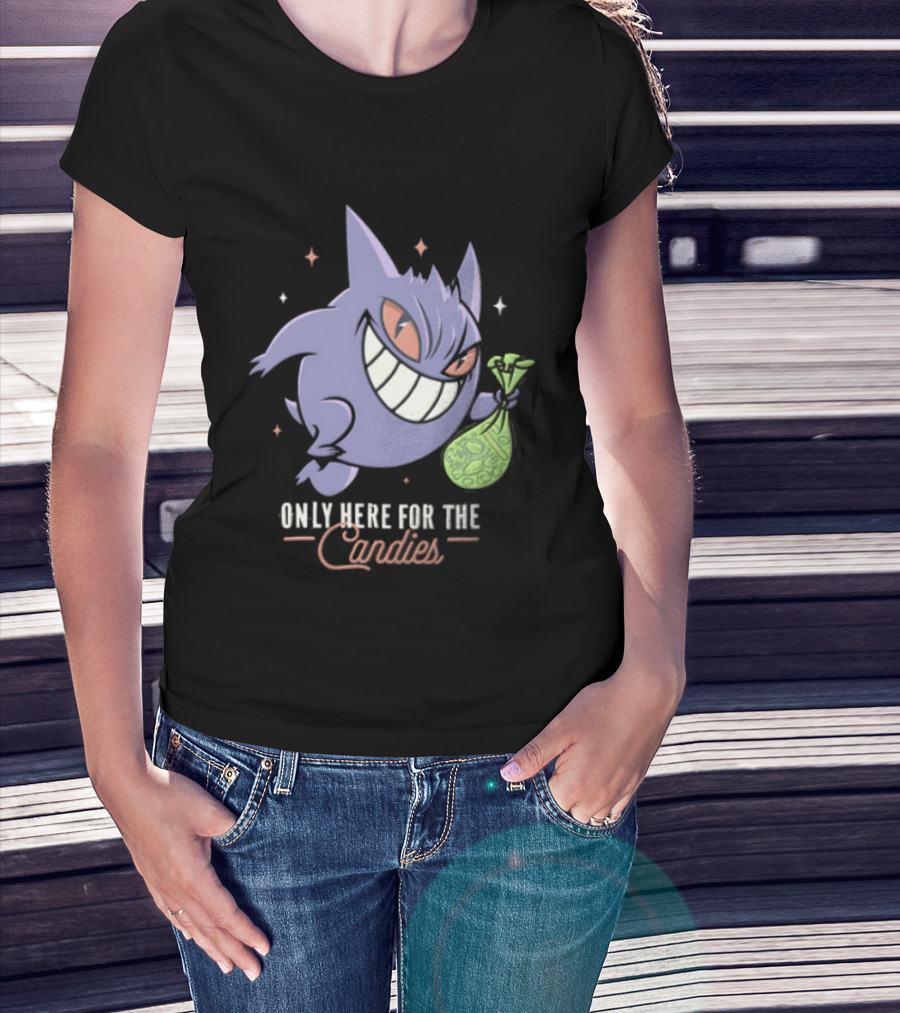 Gengar Only Here For The Candies Halloween Fun T-Shirt