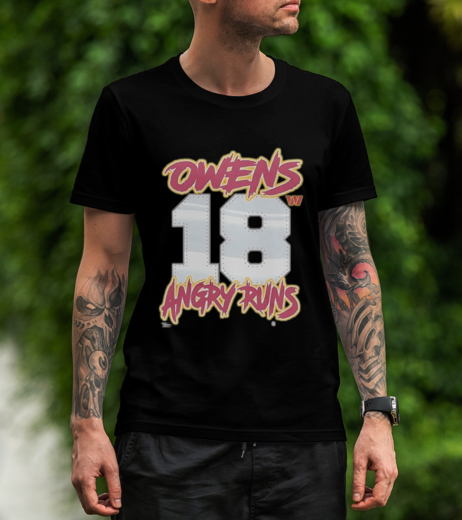 Owens 18 Washington Commanders Angry Runs Good Morning Football T-Shirt