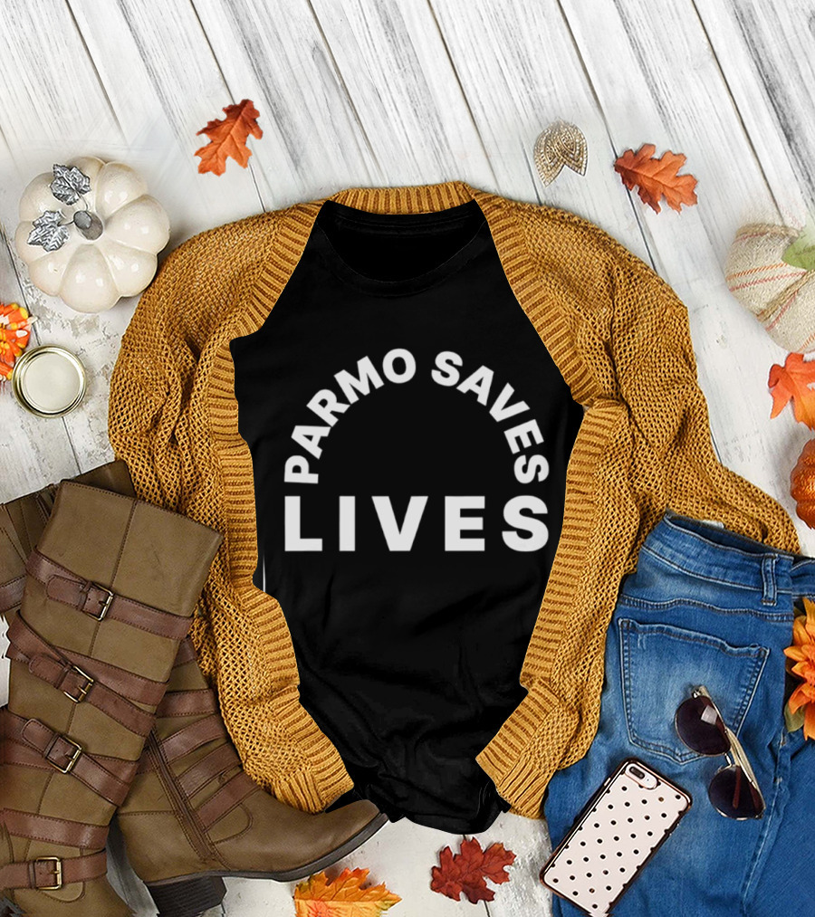 Parmo Saves Lives Teesside Middlesbrough Bold White T-Shirt