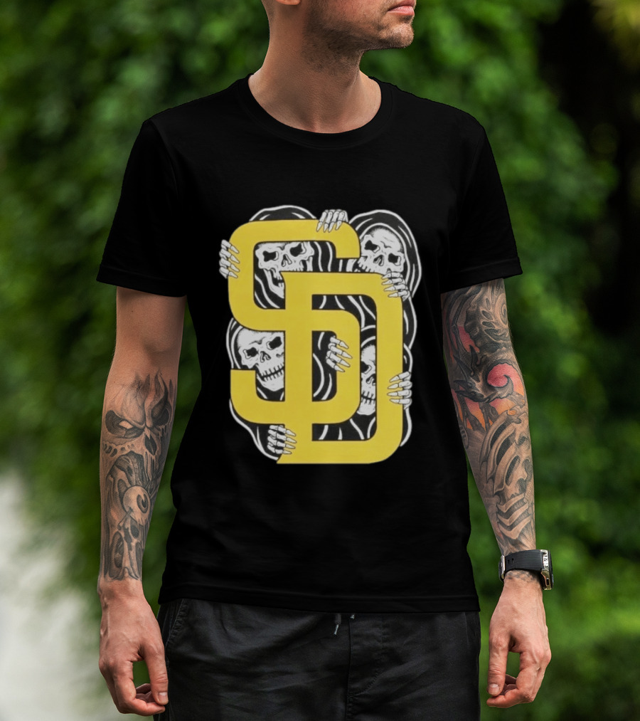 San Diego Padres SD Yellow Grim Reaper Skeletons T-Shirt
