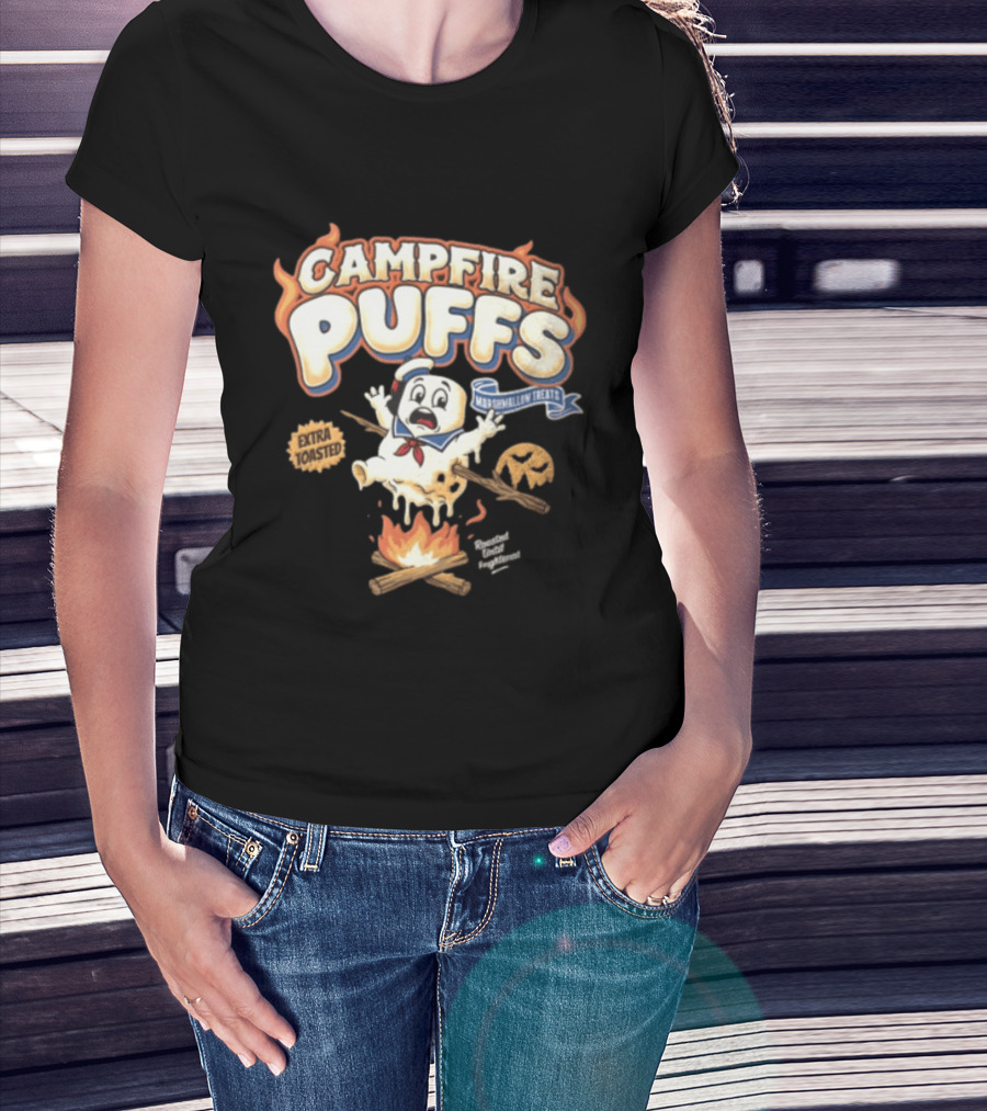 Stay Puft Campfire Puffs Extra Toasted Marshmallow Treats T-Shirt