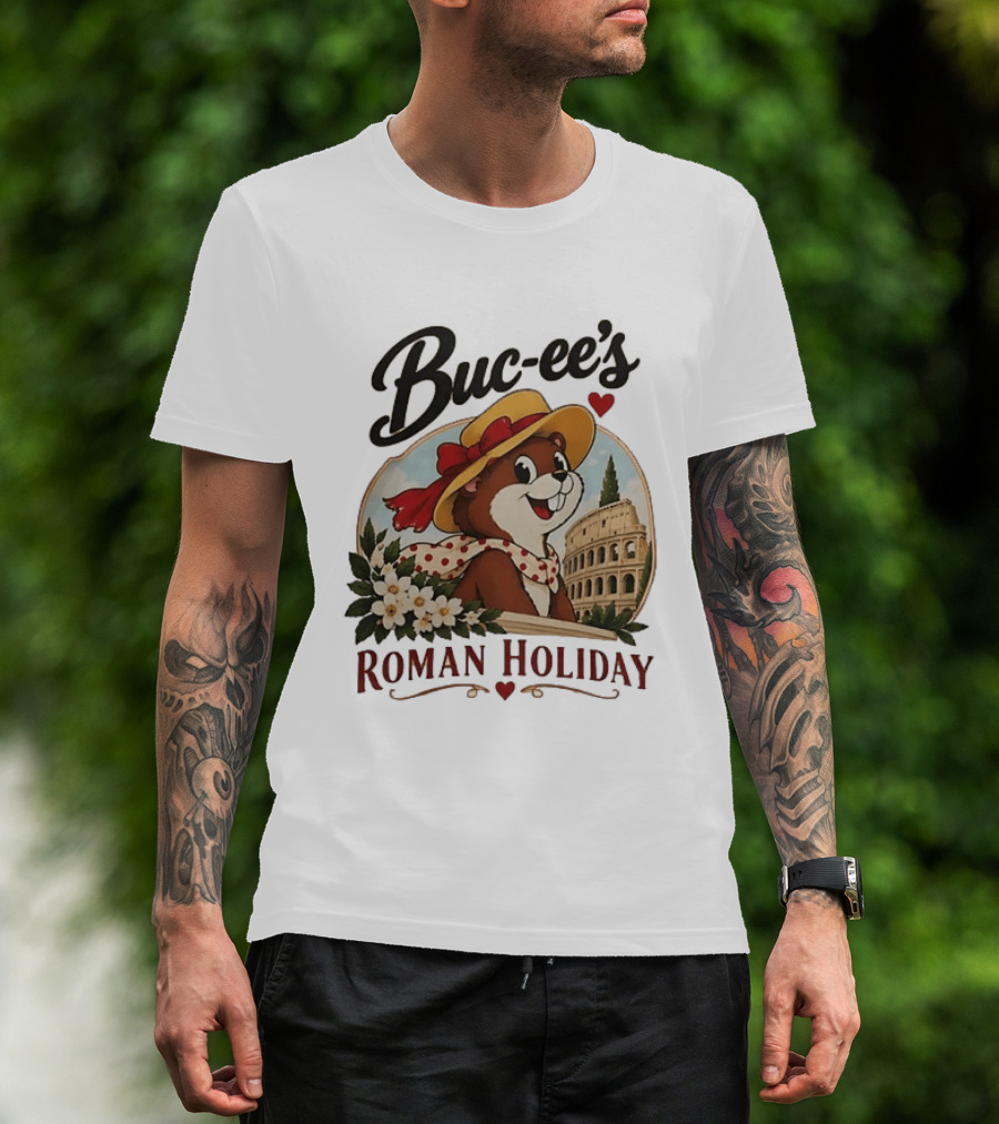 Buc Ee's Roman Holiday Travel Far Good Snacks Colosseum Adventure T-Shirt