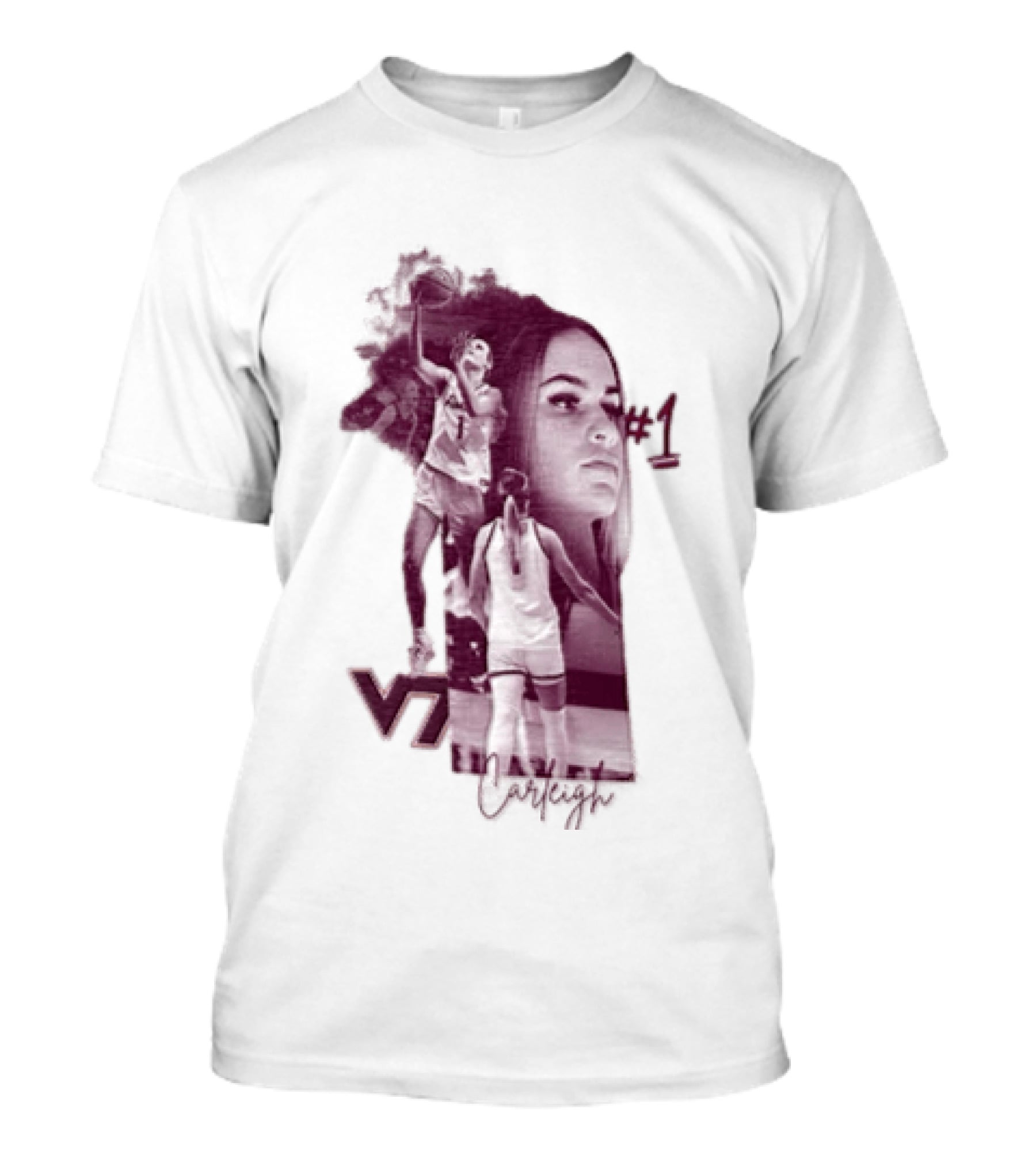 Carleigh Wenzel Virginia Tech Hokies Number 1 Let's Go Hokies Basketball Player VT T-Shirt