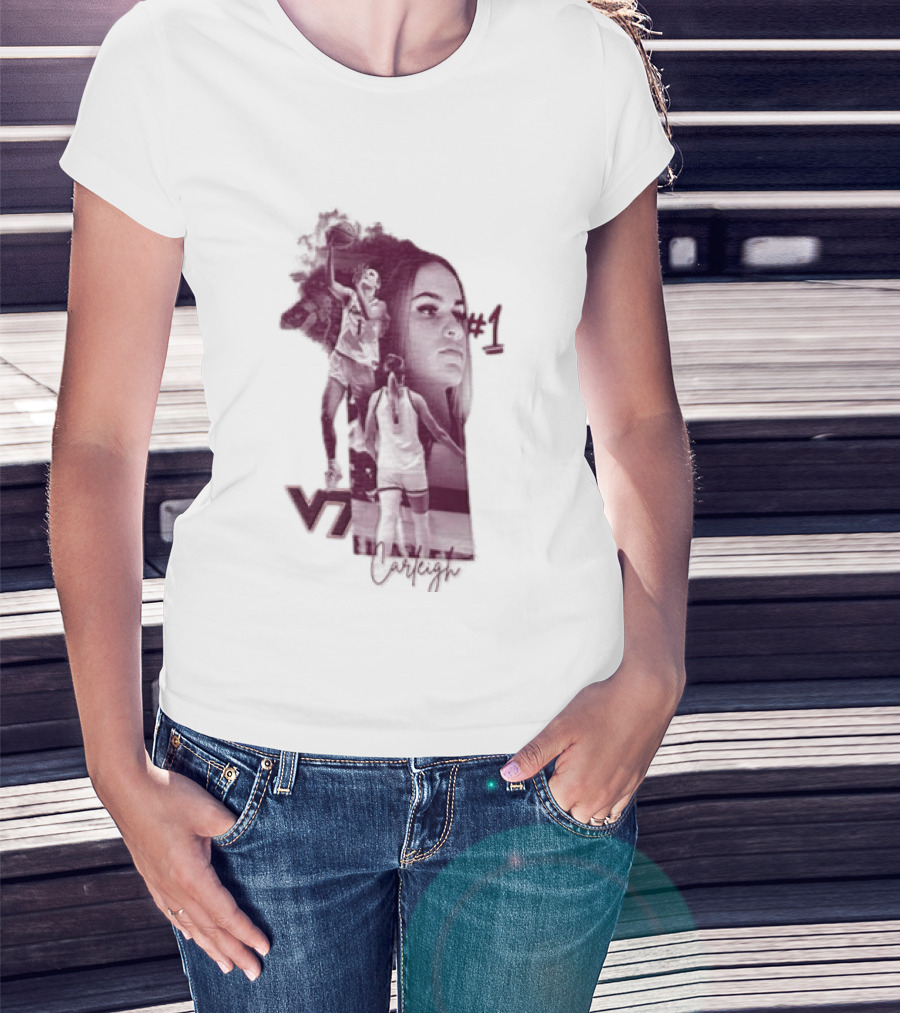 Carleigh Wenzel Virginia Tech Hokies Number 1 Let's Go Hokies Basketball Player VT T-Shirt
