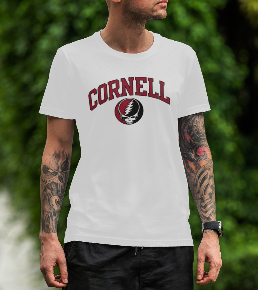 Cornell Football Grateful Dead Skull And Lightning Bolt Collaboration 2026 T-Shirt