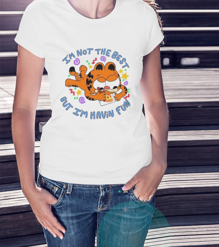 Lasagna Cat Not The Best But Havin' Fun Retro Comic T-Shirt