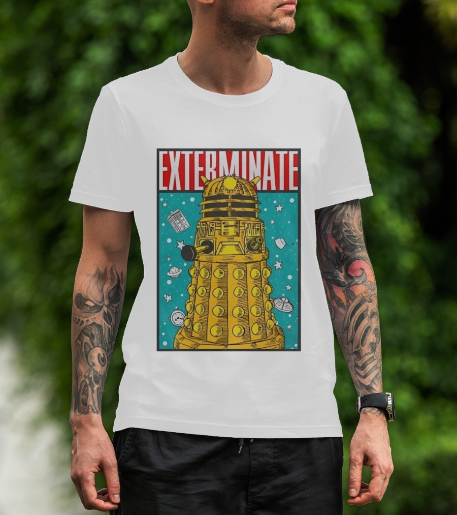 Doctor Who Dalek Exterminate Sci Fi BBC Classic Alien Robot T-Shirt