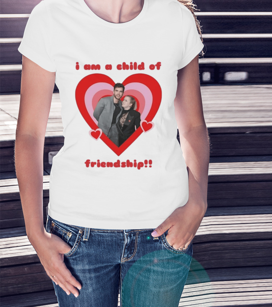 Luke Newton Nicola Coughlan I Am A Child Of Friendship Heart T-Shirt