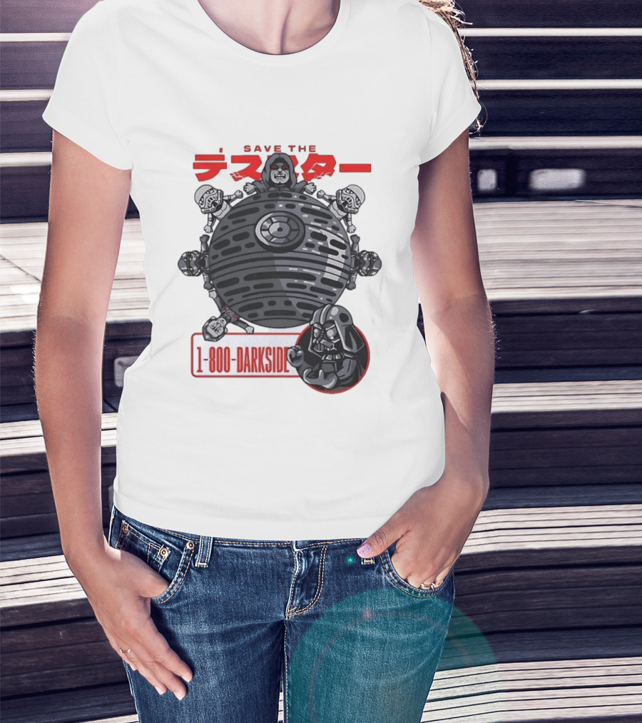 Save The Death Star 1 800 Darkside Star Wars Darth Vader And Stormtroopers T-Shirt