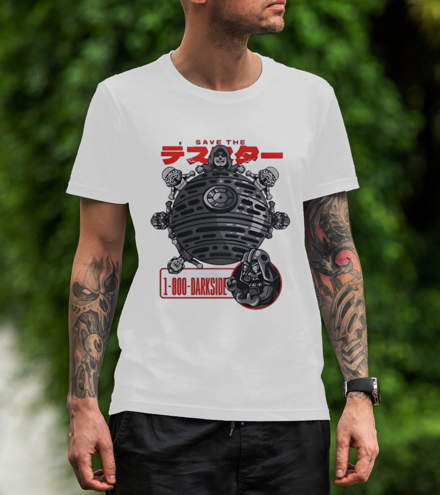 Save The Death Star 1 800 Darkside Star Wars Darth Vader And Stormtroopers T-Shirt