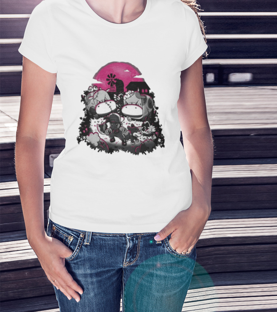 Harvest Moon Pete Zombie Farm Animals Horror Night Of The Living Farm Village T-Shirt