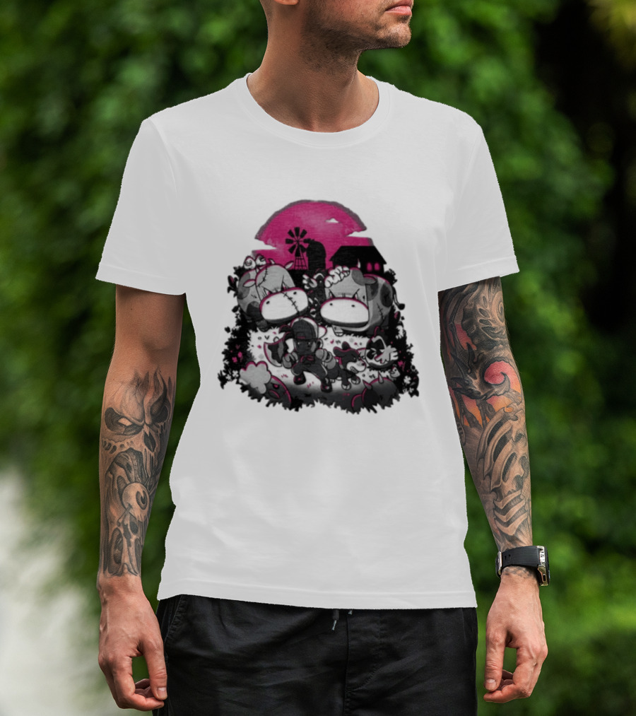 Harvest Moon Pete Zombie Farm Animals Horror Night Of The Living Farm Village T-Shirt