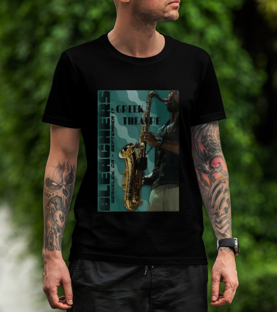 Bleachers Berkeley September 17 Greek Theatre Saxophone Player T-Shirt