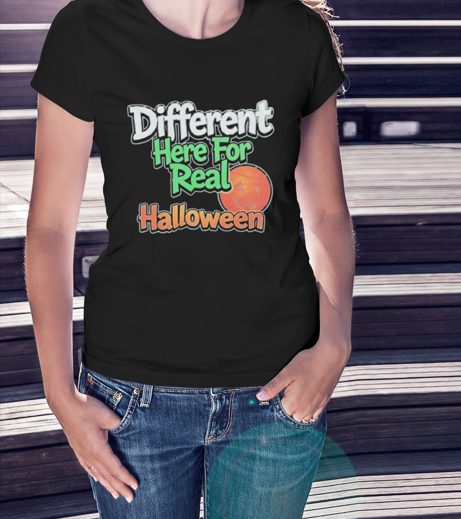 Different Here For Real Halloween Pumpkin Basketball T-Shirt