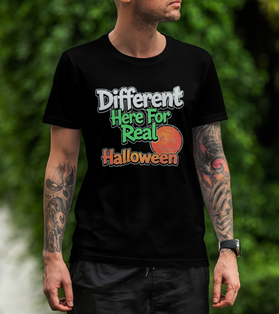 Different Here For Real Halloween Pumpkin Basketball T-Shirt