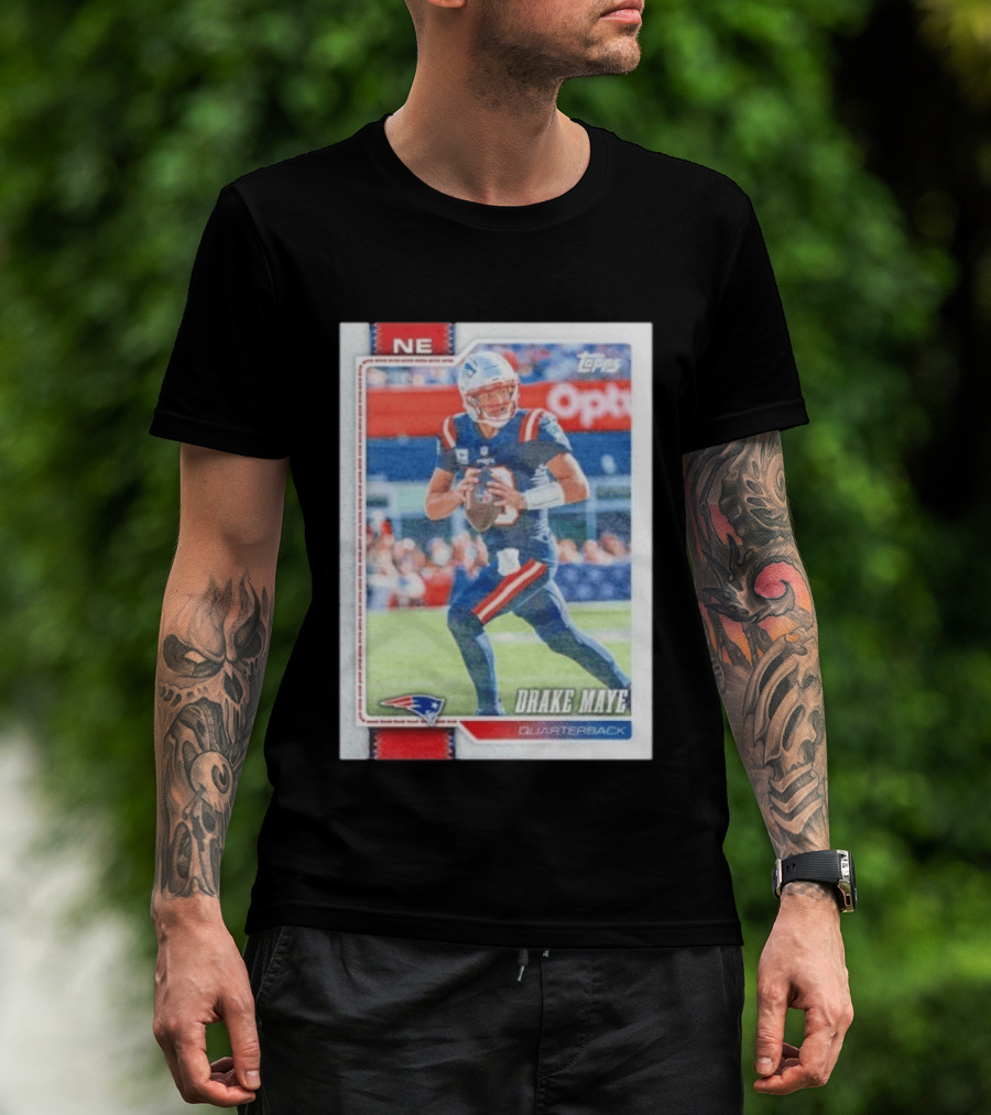 New England Patriots Drake Maye 2026 Topps Quarterback Football Card T-Shirt