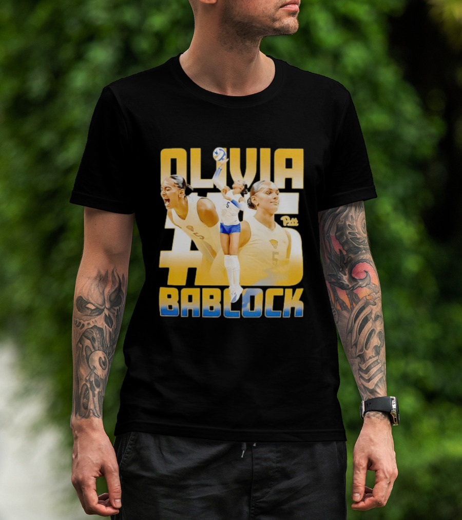 Olivia Bablock Pitt Panthers Volleyball Number 5 T-Shirt