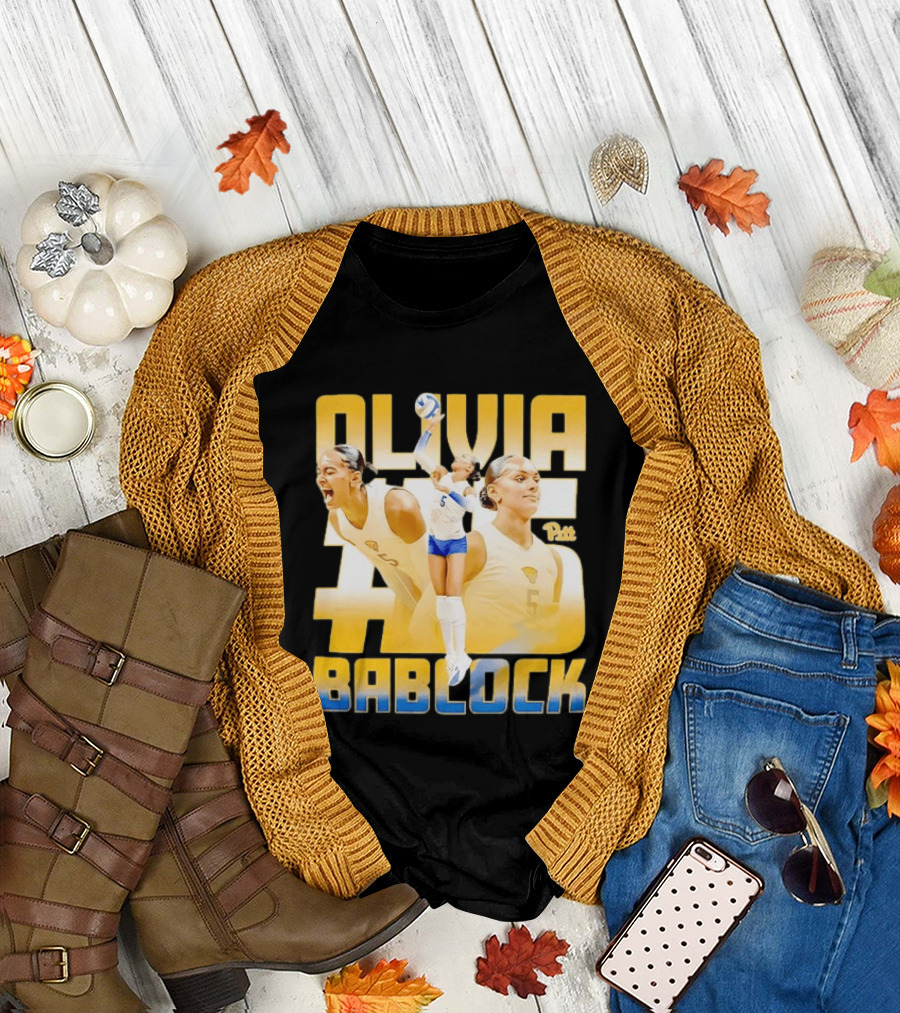 Olivia Bablock Pitt Panthers Volleyball Number 5 T-Shirt