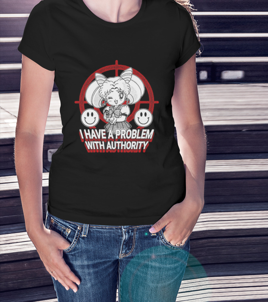 Sailor Moon I Have A Problem With Authority Anime Character Target Smiley Faces T-Shirt