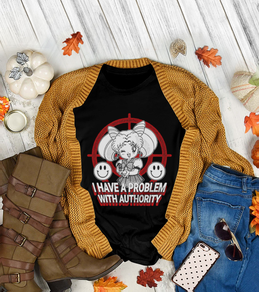Sailor Moon I Have A Problem With Authority Anime Character Target Smiley Faces T-Shirt