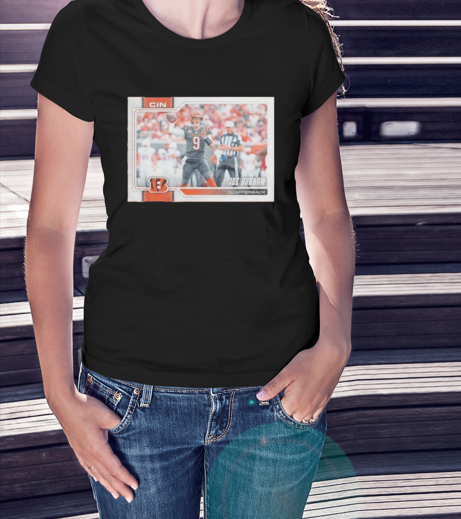 Joe Burrow Cincinnati Bengals Quarterback No 9 Football Card 2026 T-Shirt