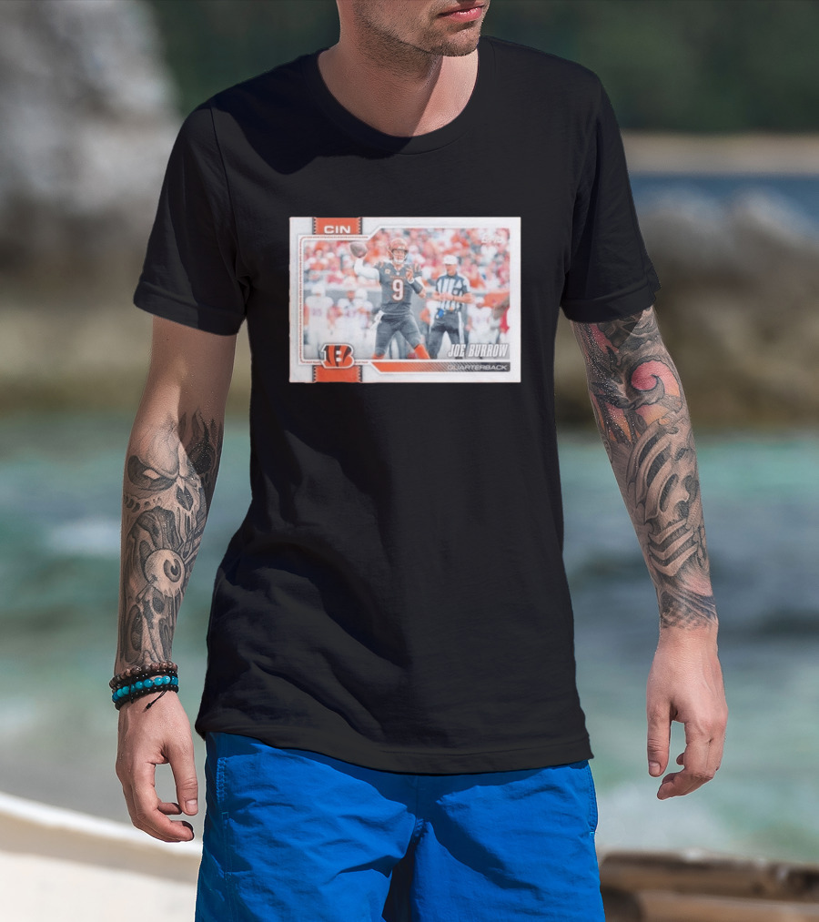 Joe Burrow Cincinnati Bengals Quarterback No 9 Football Card 2026 T-Shirt