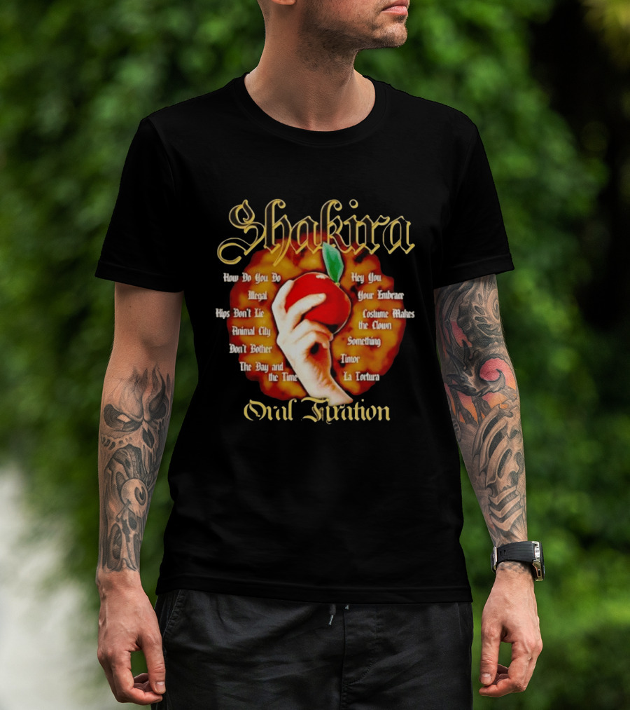 Shakira Oral Fixation Tracklist Hips Don't Lie La Tortura Illegal Album T-Shirt