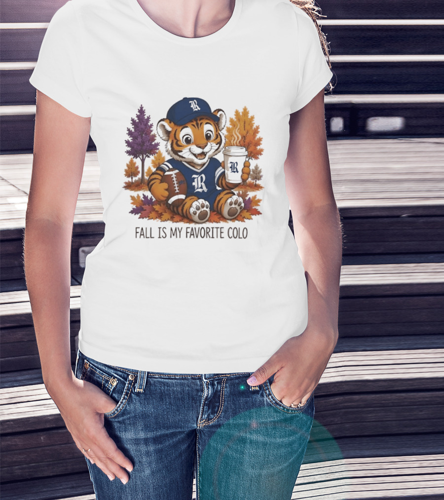 R Tiger Football Fall Is My Favorite Color Autumn Leaves T-Shirt