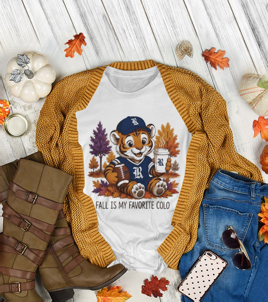 R Tiger Football Fall Is My Favorite Color Autumn Leaves T-Shirt