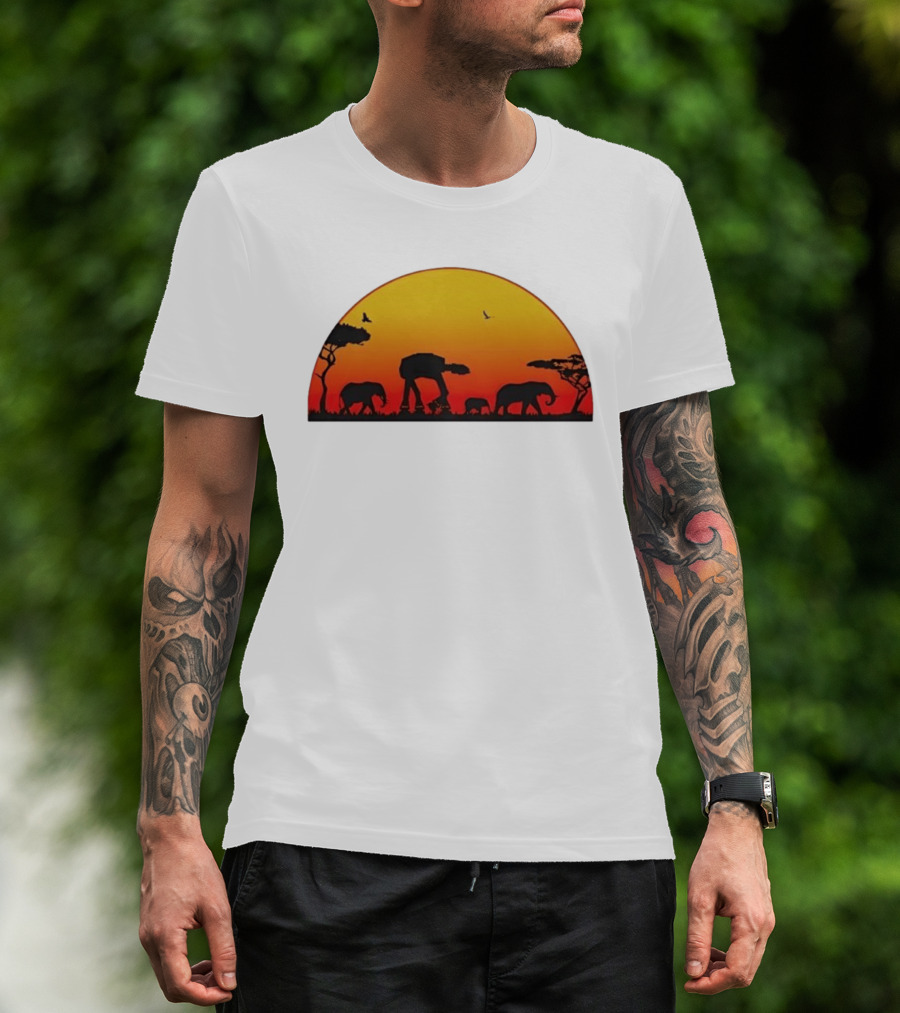 Star Wars AT AT Walker African Savanna Sunset T-Shirt