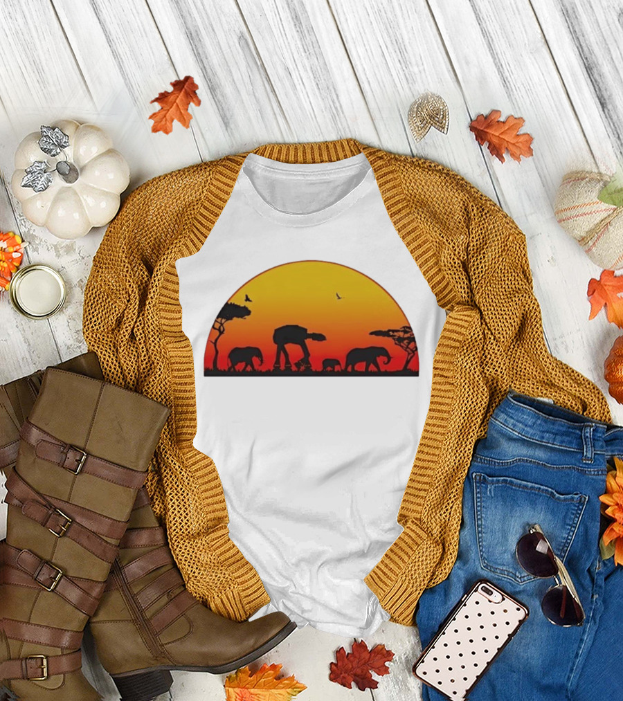Star Wars AT AT Walker African Savanna Sunset T-Shirt