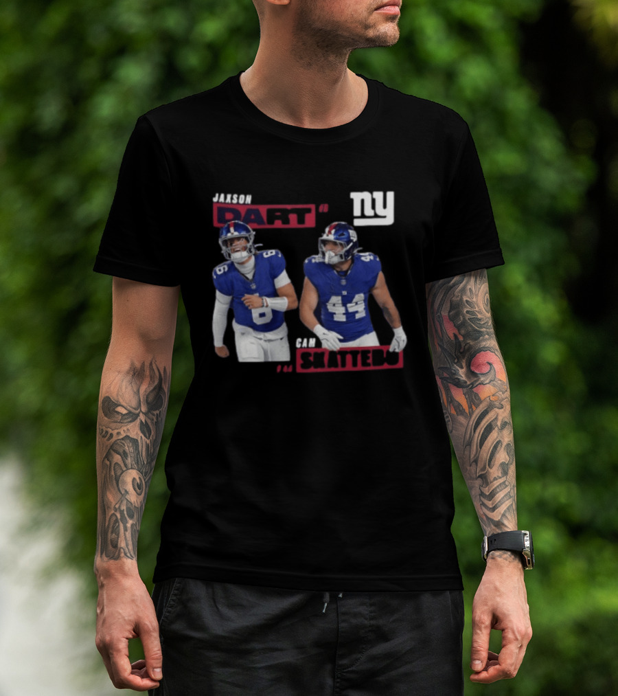 NY Giants Jaxson Dart Cam Skattebo Football Players T-Shirt