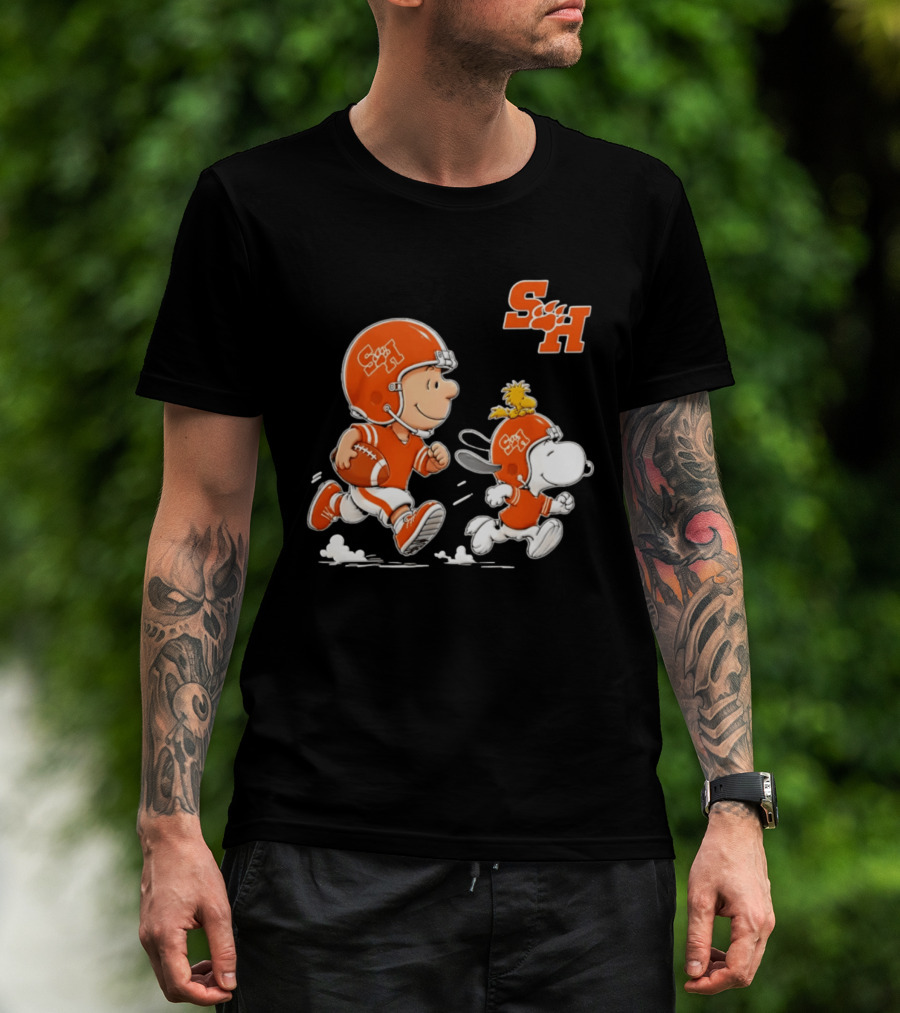 Charlie Brown And Snoopy Sam Houston Bearkats Football 2026 T-Shirt