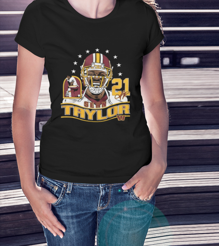 Sean Taylor Washington Commanders Player Helmet Stars 21 Signature T-Shirt