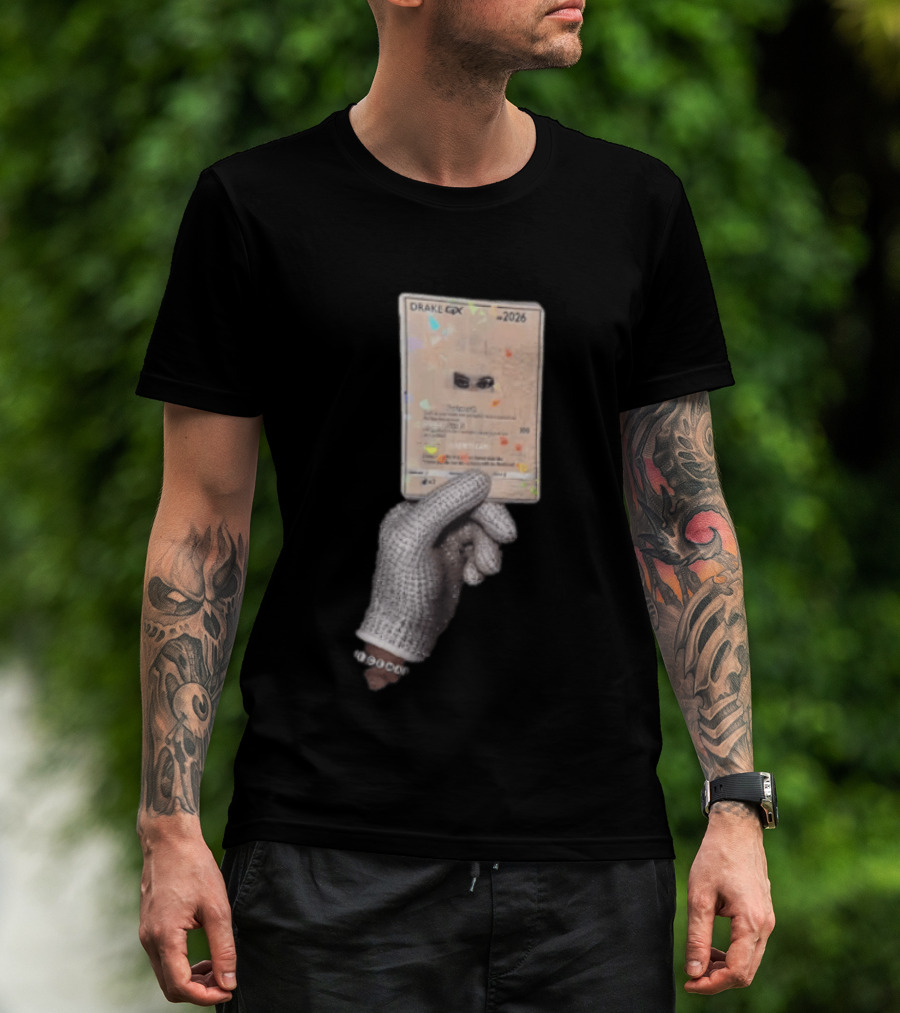 Drake GX 2026 Habibti 100 Rhinestone Glove Holding Trading Card T-Shirt