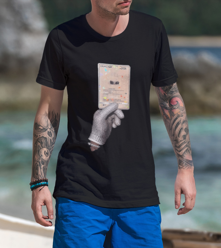 Drake GX 2026 Habibti 100 Rhinestone Glove Holding Trading Card T-Shirt
