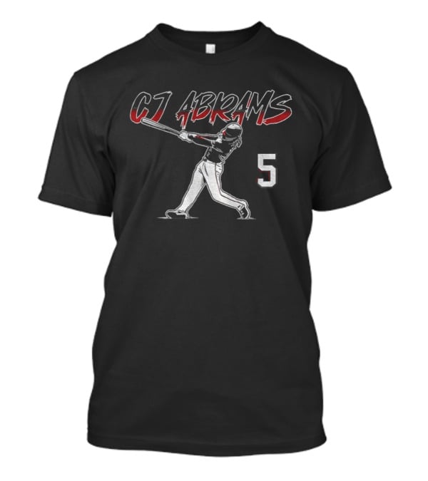 Washington Nationals MLB CJ Abrams 5 Swinging Baseball Player T-Shirt