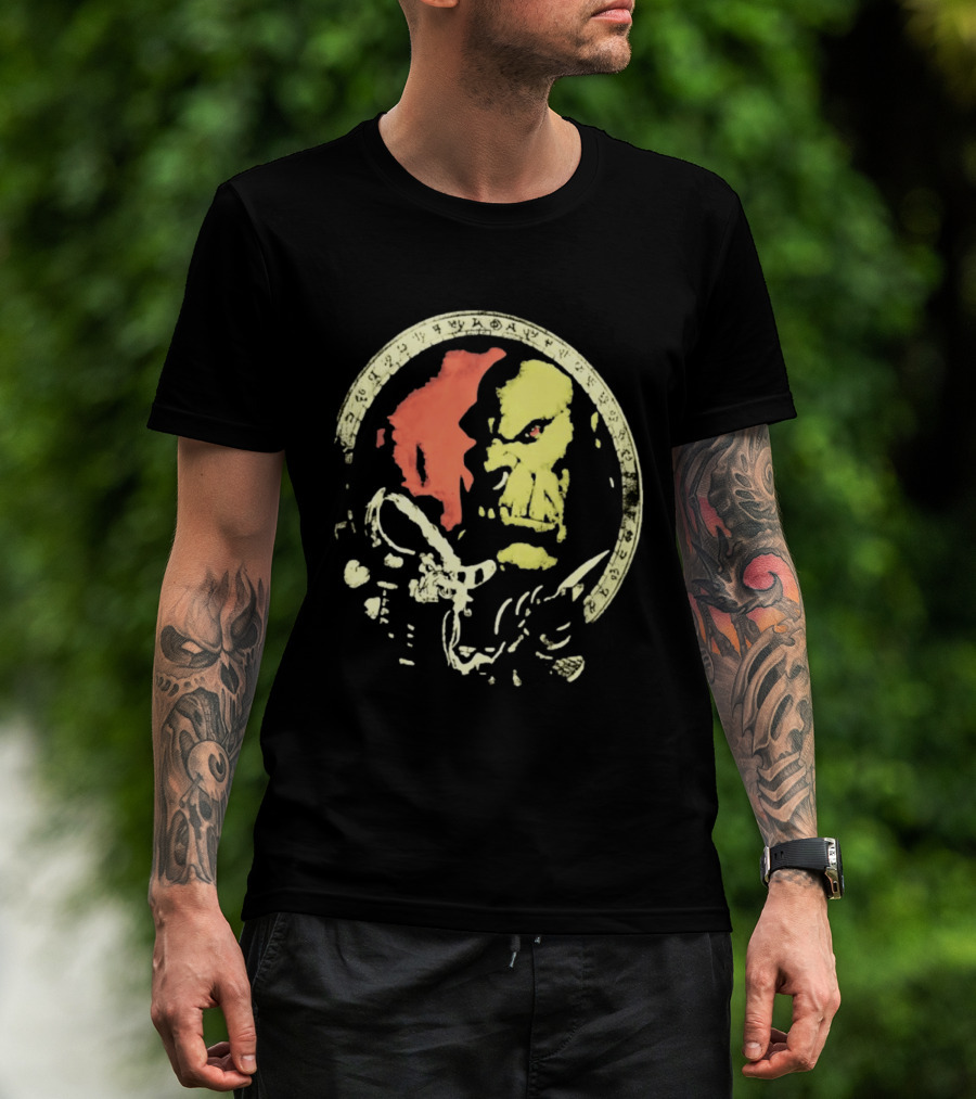 World Of Warcraft Orc Warrior Rune Circle Fantasy T-Shirt