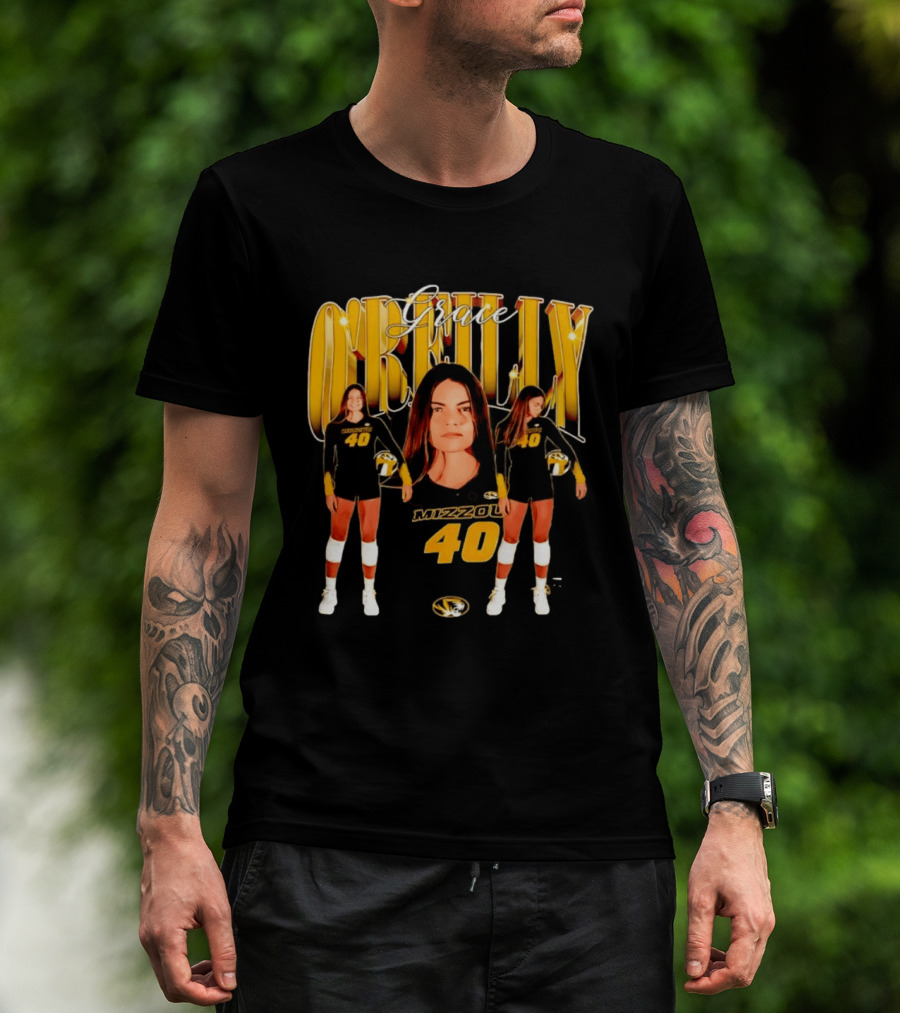 Grace O'Reilly Mizzou Volleyball 40 Golden Tigers T-Shirt