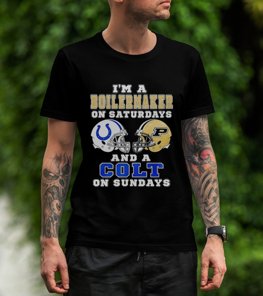 Purdue Boilermaker Football Saturdays Indianapolis Colt Sundays Fan Gear T-Shirt