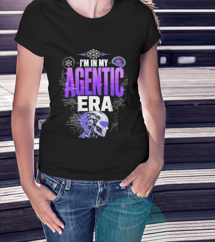I'm In My Agentic Era Artificial Intelligence Circuit Brain Skull T-Shirt