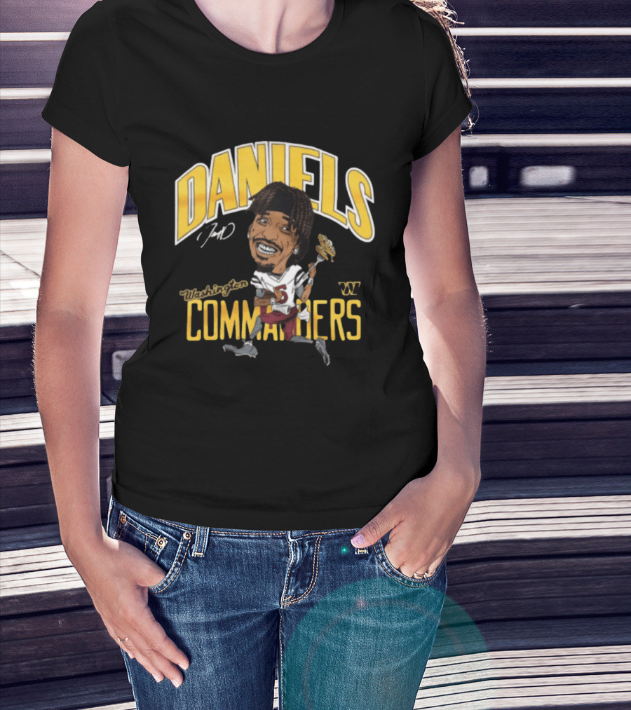 Daniels 7 Washington Commanders Caricature Player Holding Waffle Fork T-Shirt