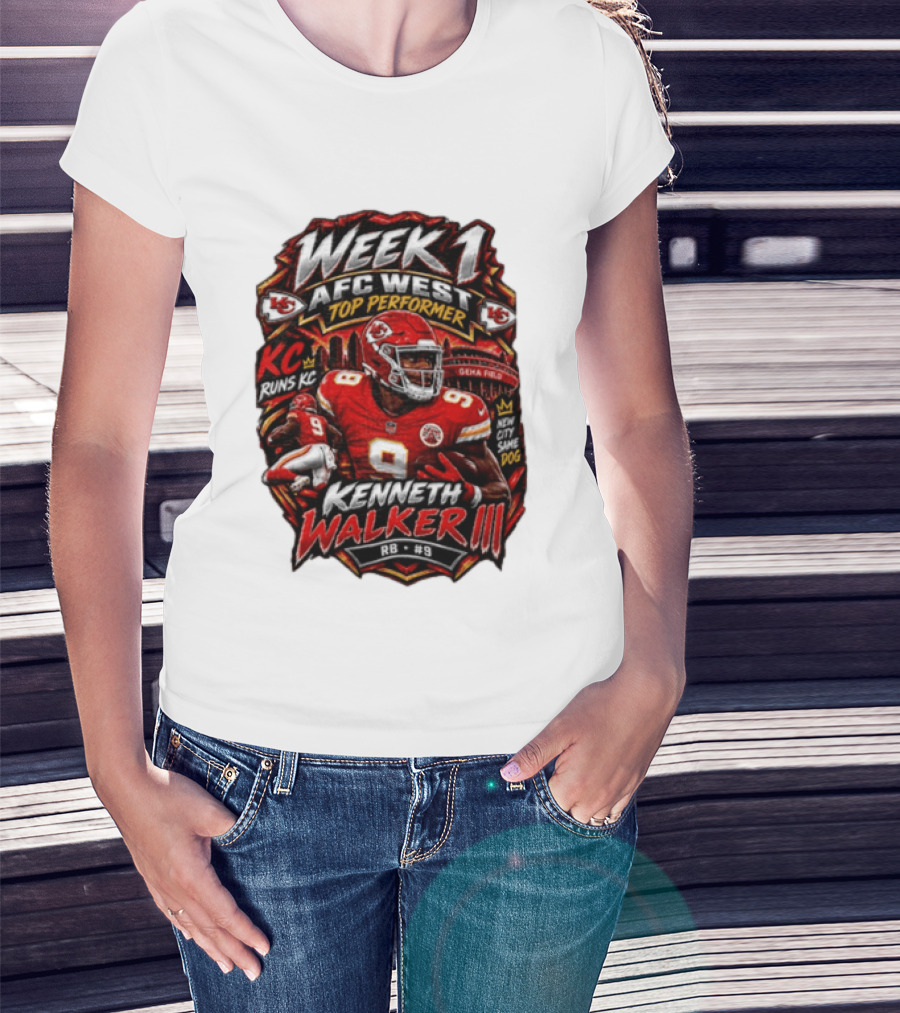 Kenneth Walker Kansas City Chiefs Week 1 NFC West Top Performer T-Shirt