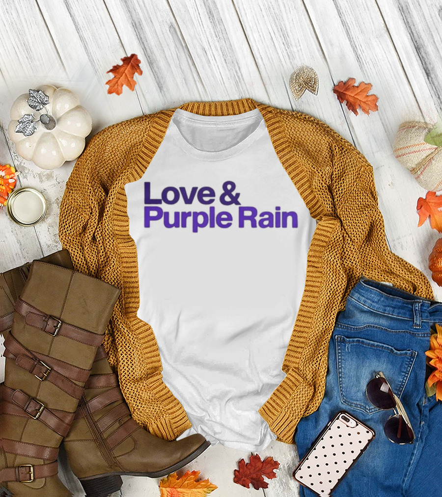 Minnesota Vikings Love Peace Purple Rain T-Shirt