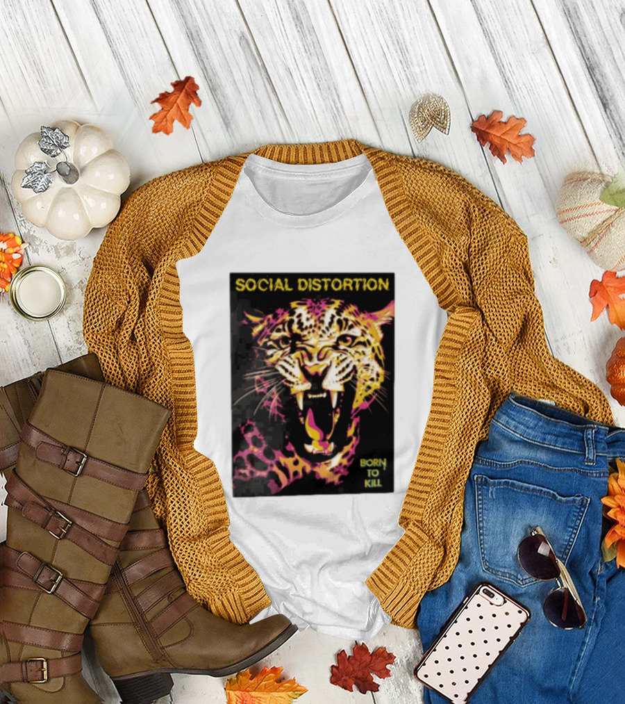 Social Distortion Snarling Leopard Born To Kill T-Shirt