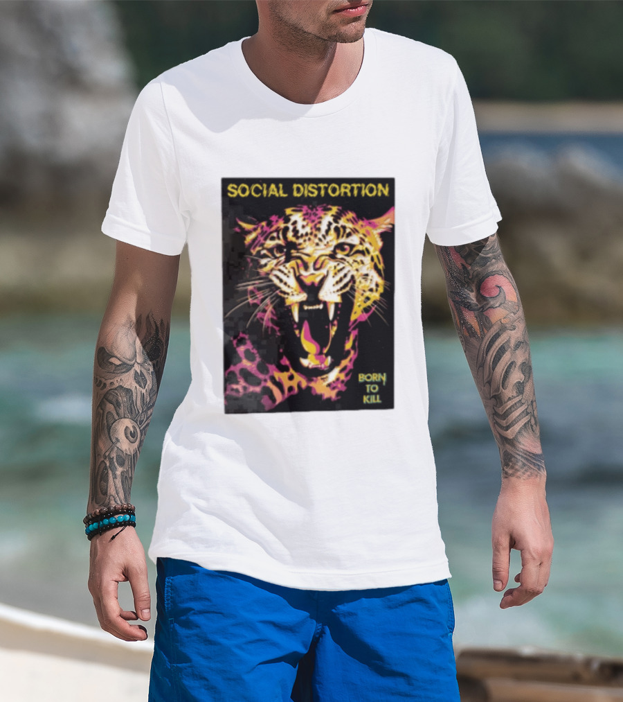 Social Distortion Snarling Leopard Born To Kill T-Shirt