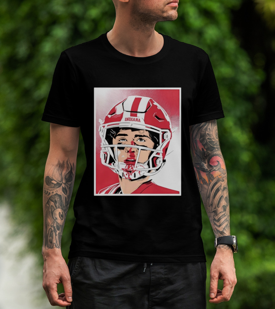 Josh Hoover Indiana Football Bloody Face Helmet T-Shirt
